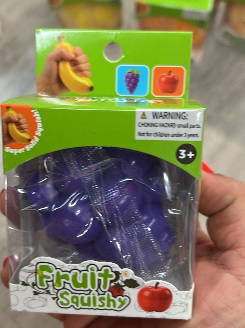 Fruit Squishy Grape Stress Toy - Purple set 4